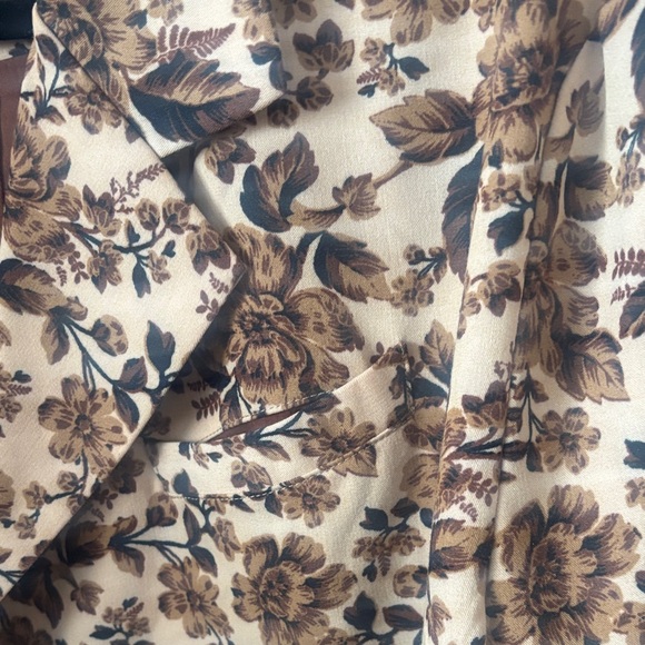 Free People Cali Box Floral Brown Blazer - Picture 3 of 5